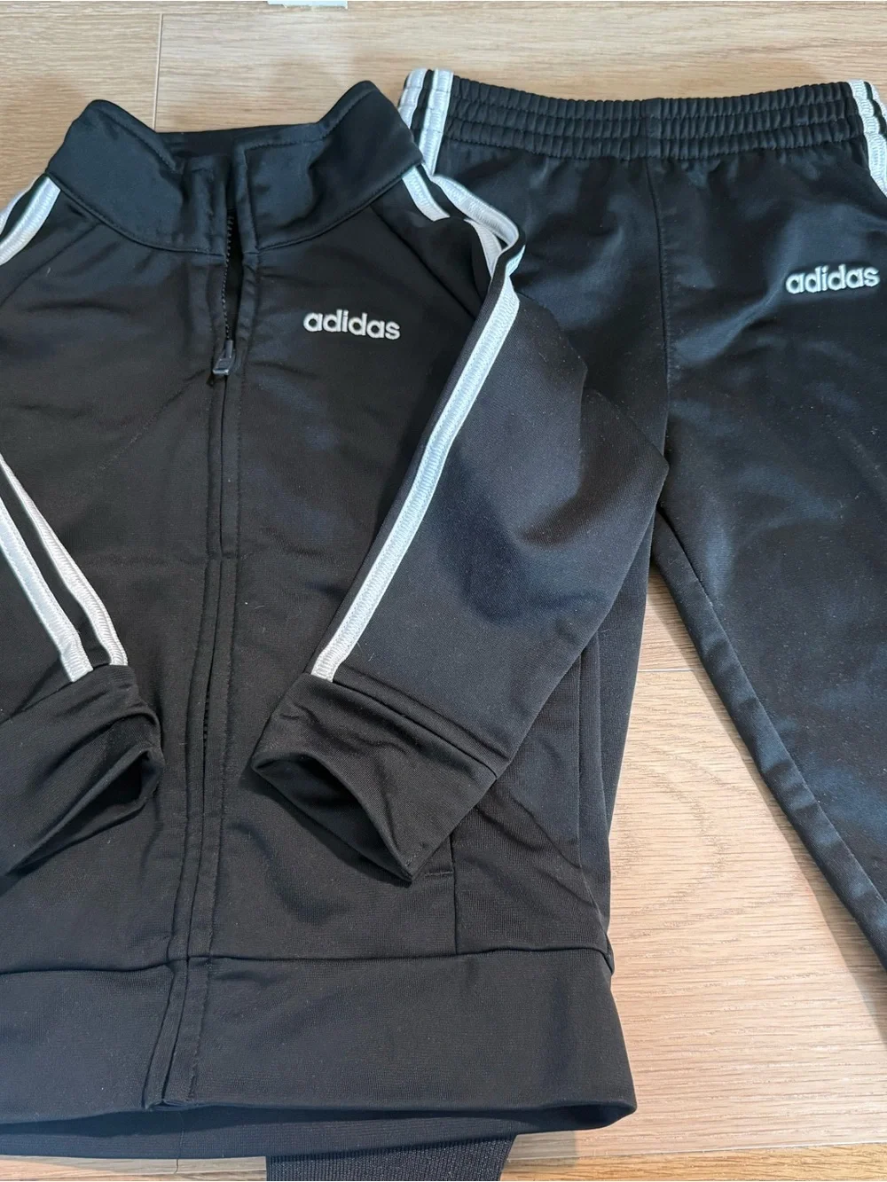 adidas Black Kids Sweatpants & Joggers Set with White Stripe